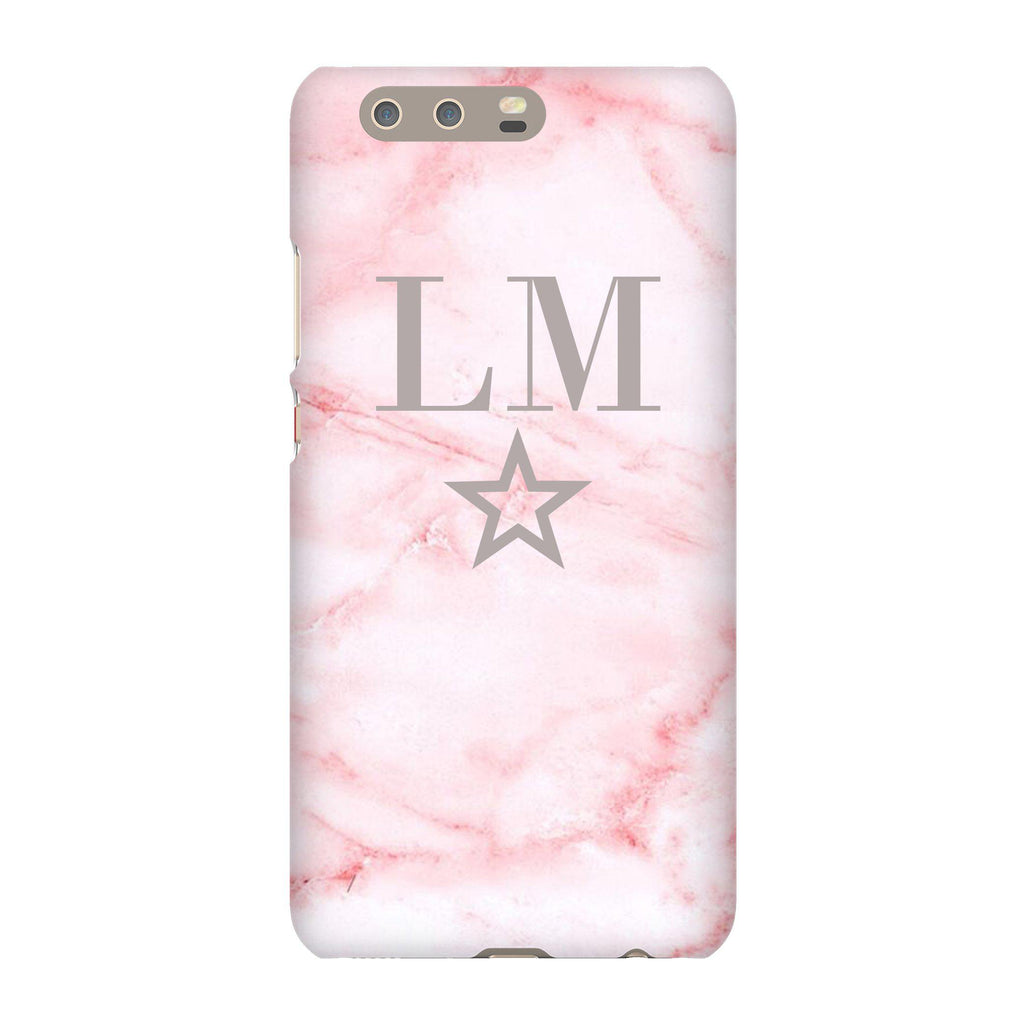 Personalised Cotton Candy Star Marble Initials Huawei P10 Plus Case