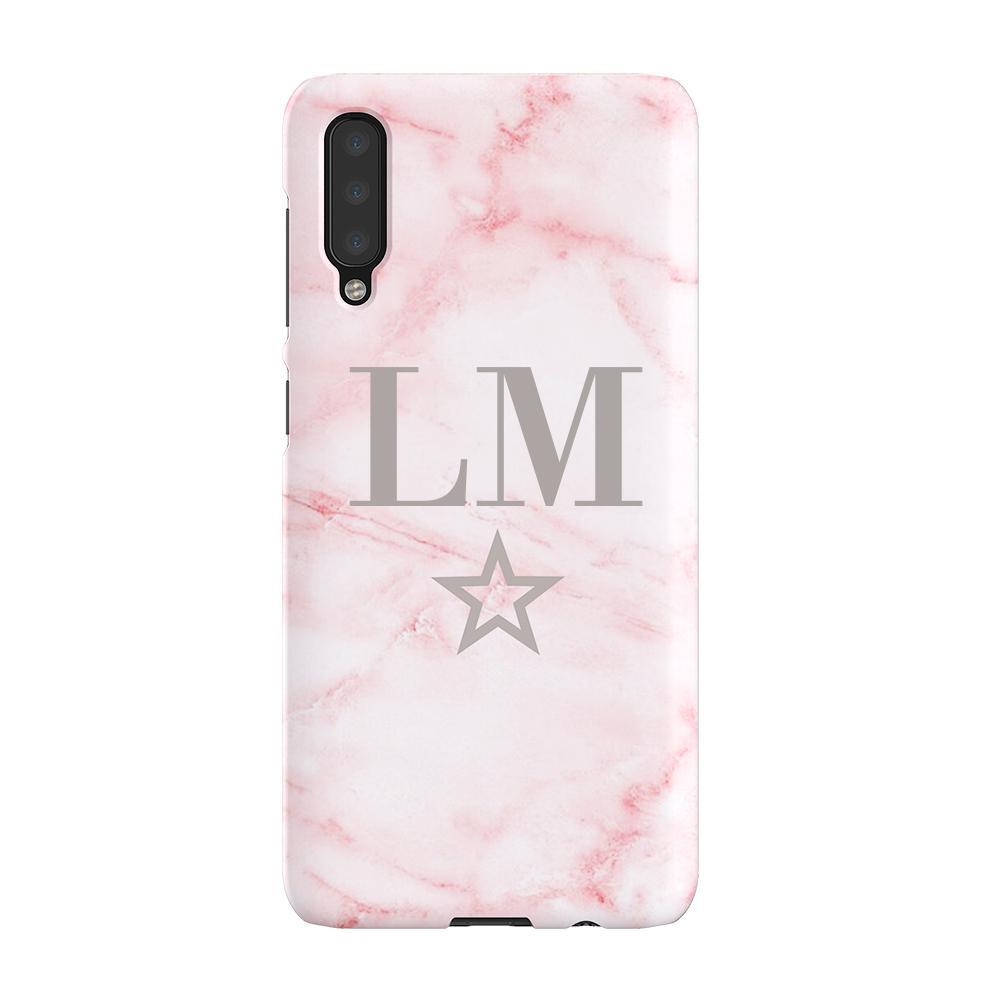 Personalised Cotton Candy Star Marble Initials Samsung Galaxy A50 Case