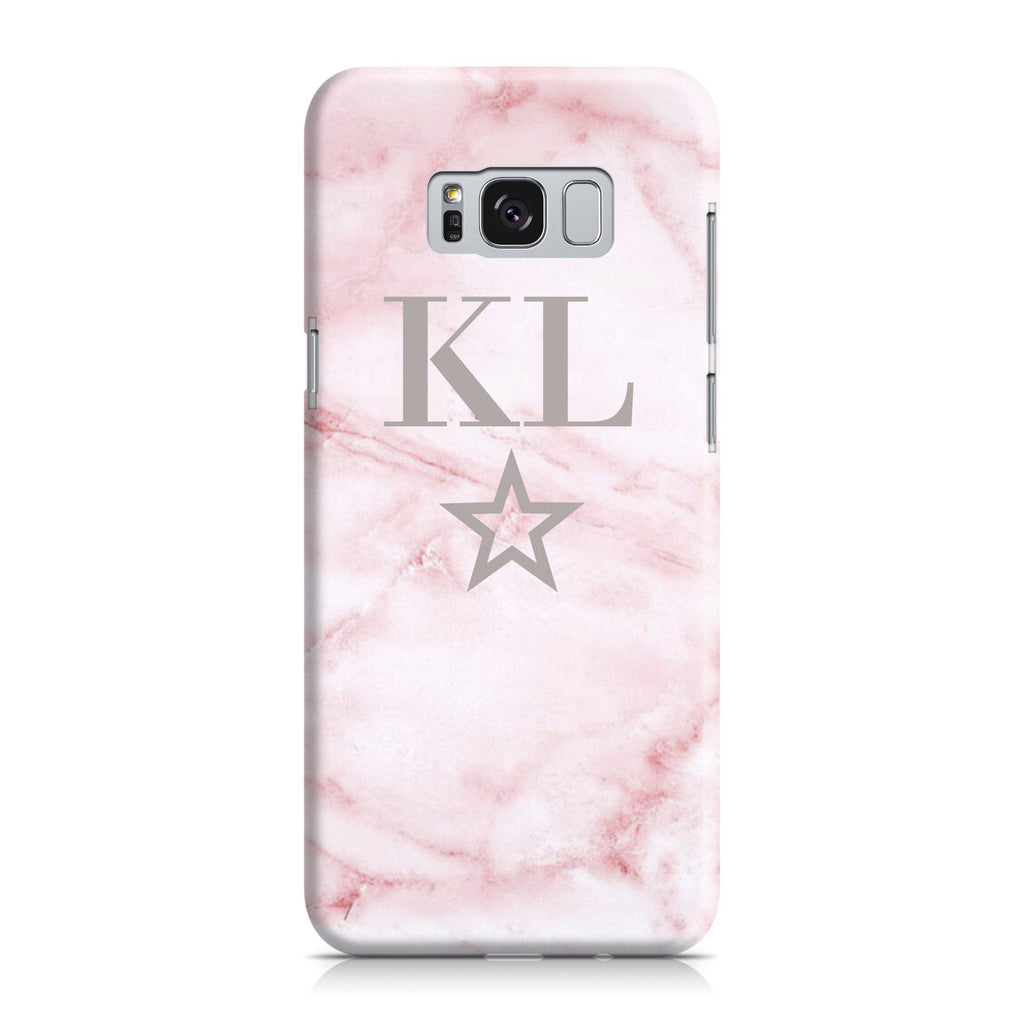 Personalised Cotton Candy Star Marble Initials Samsung Galaxy S8 Plus Case
