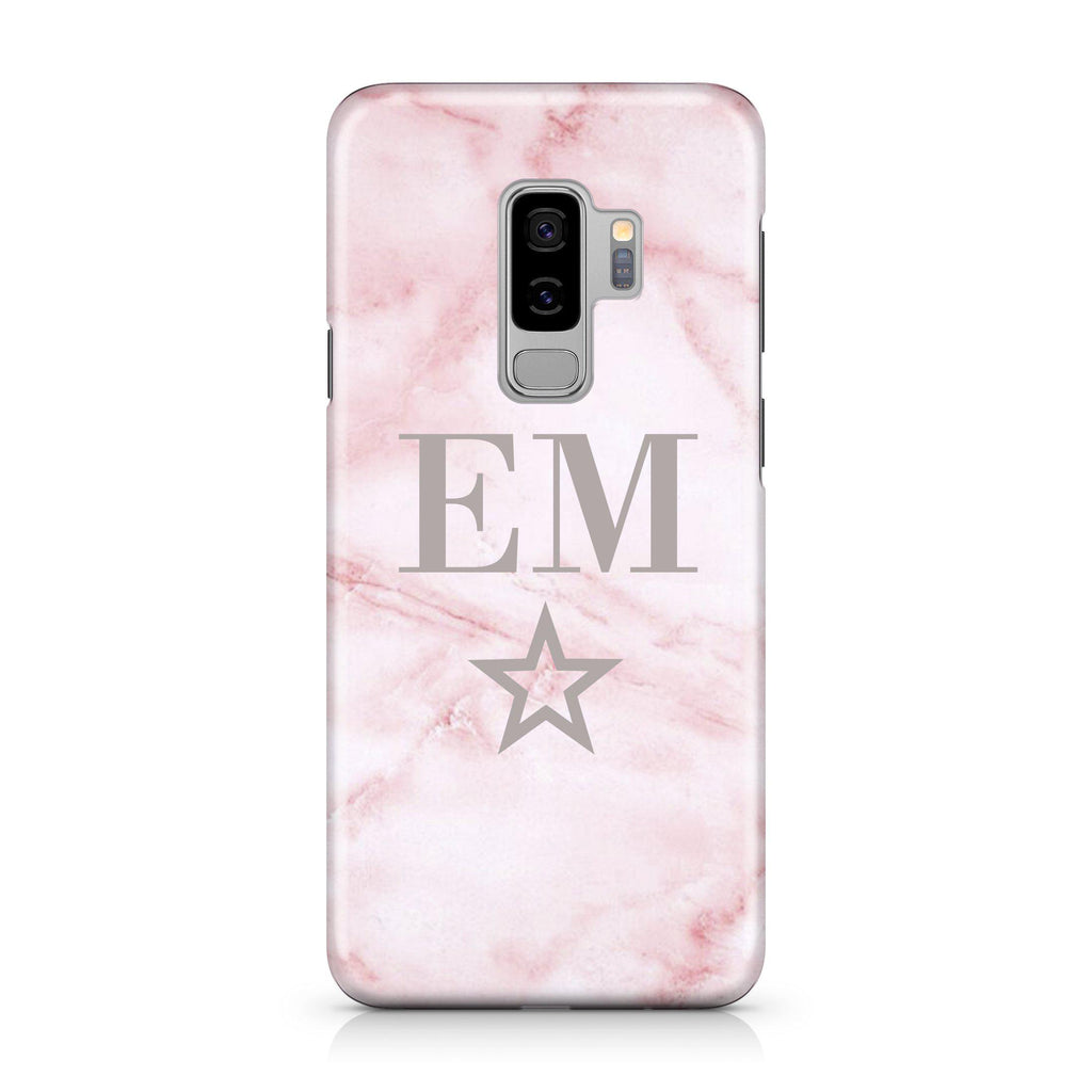 Personalised Cotton Candy Star Marble Initials Samsung Galaxy S9 Plus Case