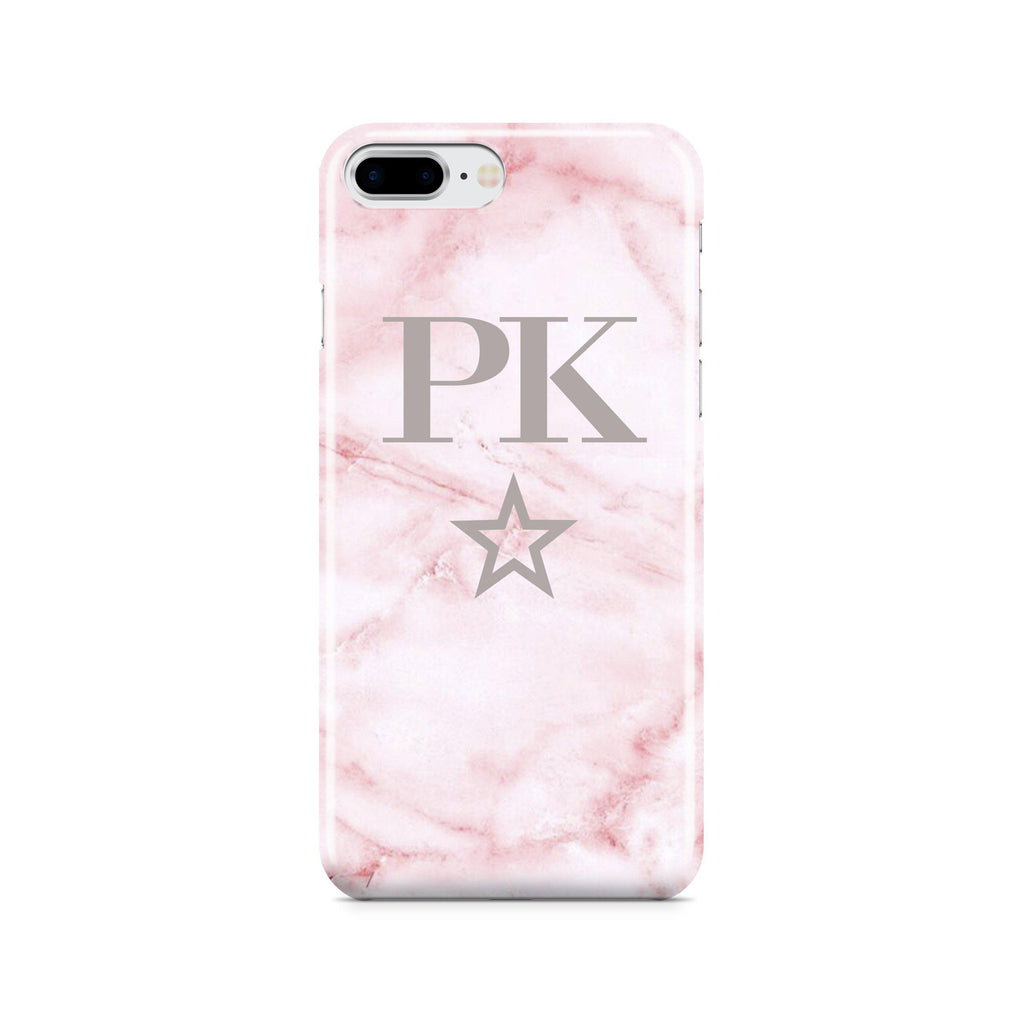 Personalised Cotton Candy Star Marble Initials iPhone 8 Plus Case