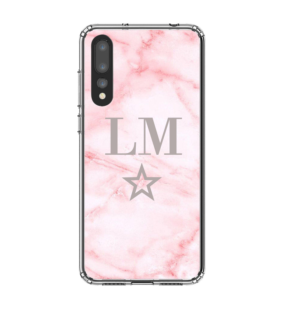 Personalised Cotton Candy Star Marble Initials Huawei P20 Pro Case