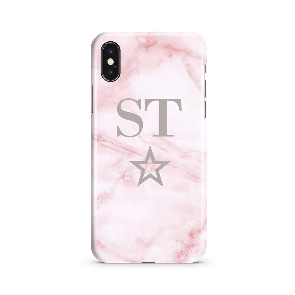 Personalised Cotton Candy Star Marble Initials iPhone XS Max Case