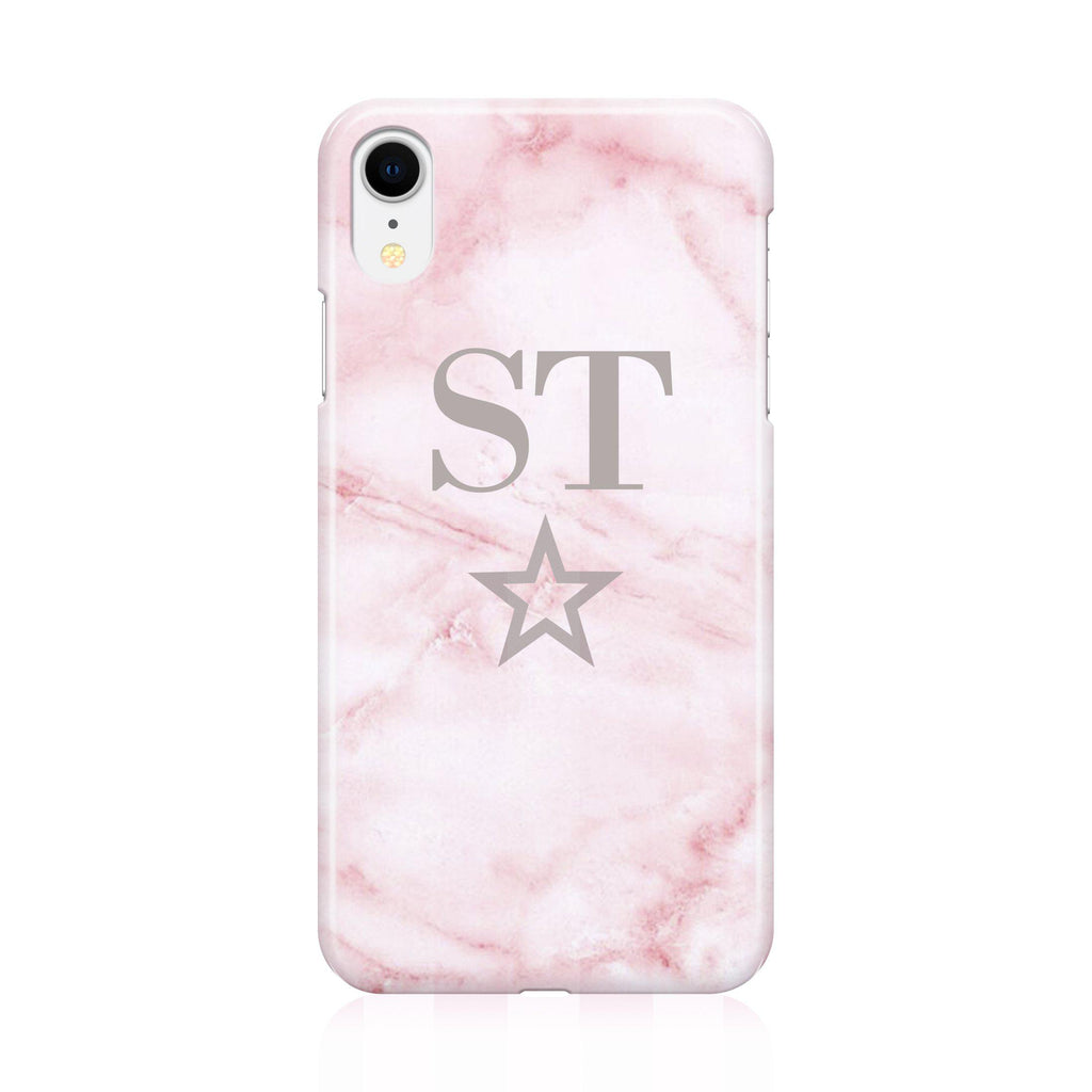 Personalised Cotton Candy Star Marble Initials iPhone XR Case