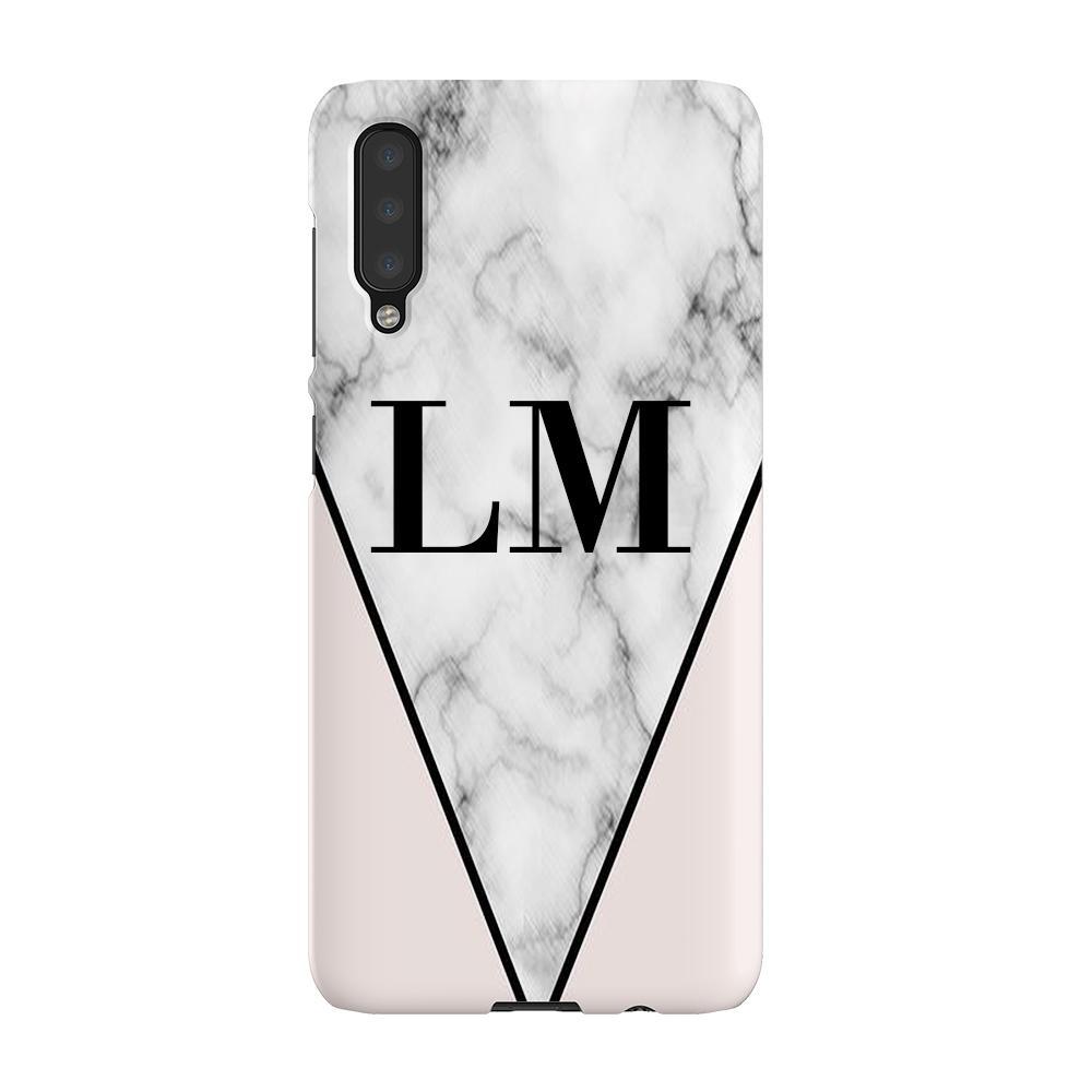 Personalised Pink x Grey Marble Samsung Galaxy A50 Case