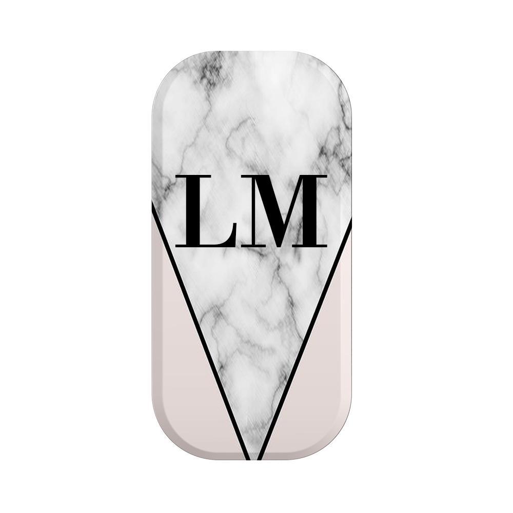 Personalised Pink x Grey Marble Clickit Phone grip