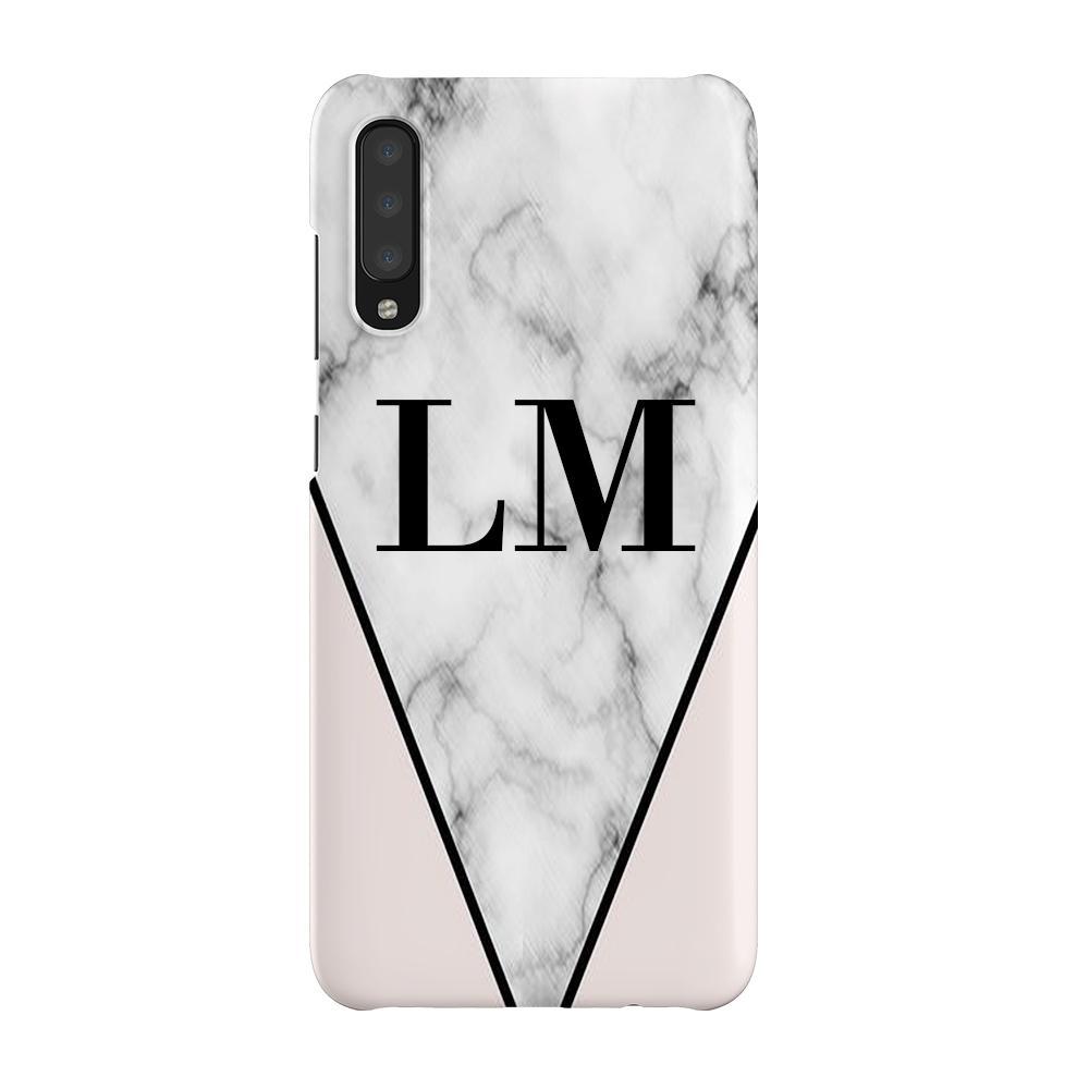 Personalised Pink x Grey Marble Samsung Galaxy A70 Case