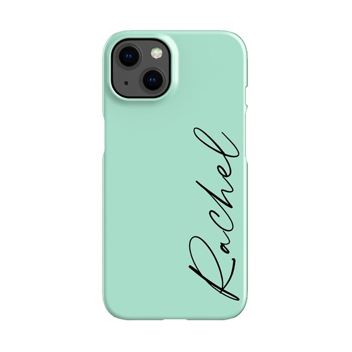 Personalised Pale Green Name iPhone 14 Plus Case