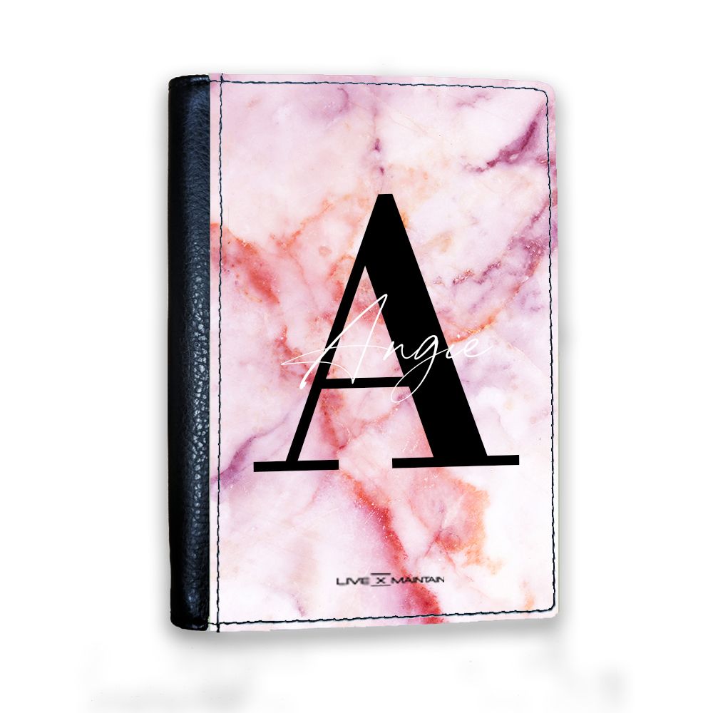 Personalised Pastel Marble Name Initial Passport Cover