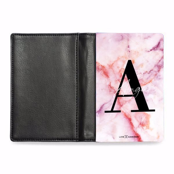 Personalised Pastel Marble Name Initial Passport Cover