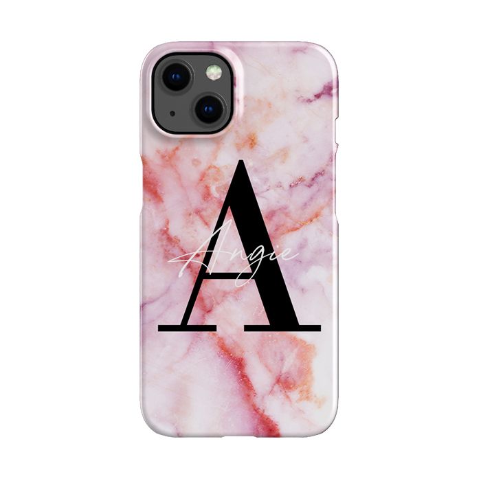 Personalised Pastel Marble Name Initial iPhone 15 Case