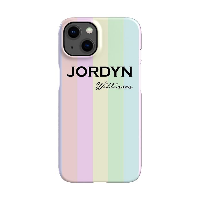 Personalised Pastel Stripes iPhone 15 Case