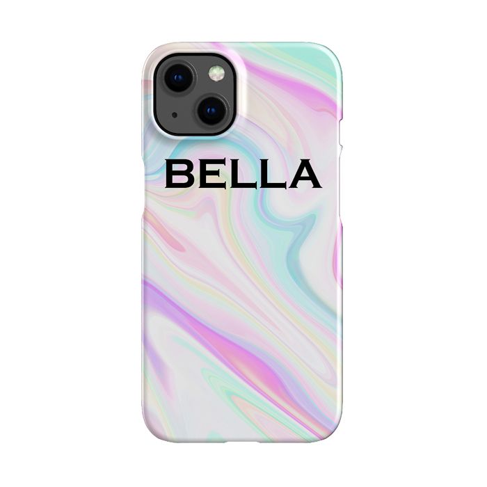 Personalised Pastel Swirl Name iPhone 14 Case