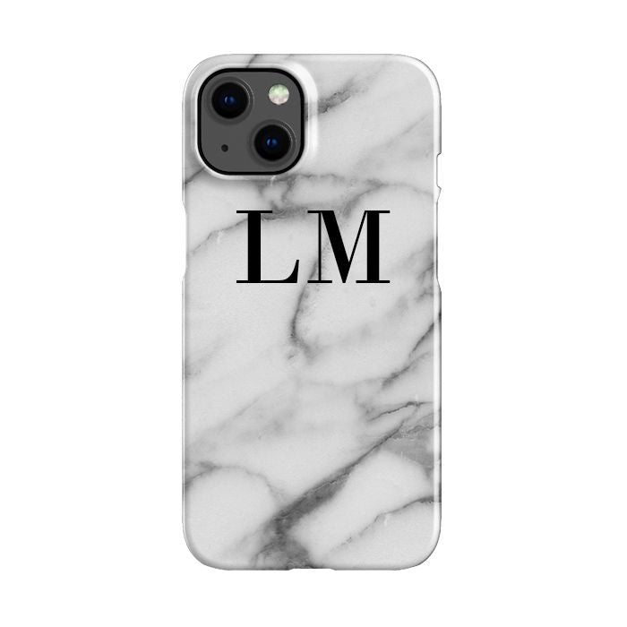 Personalised Pentelic Marble Initials iPhone 14 Plus Case
