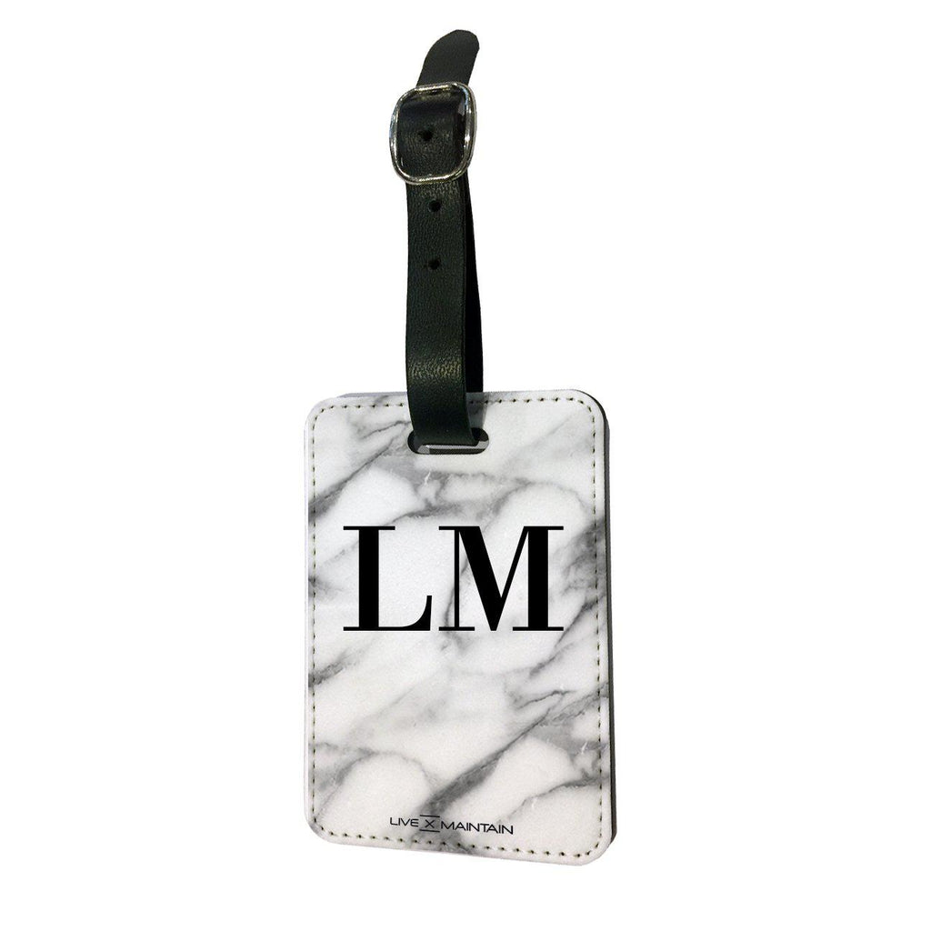 Personalised Pentelic Marble Initials Luggage Tag