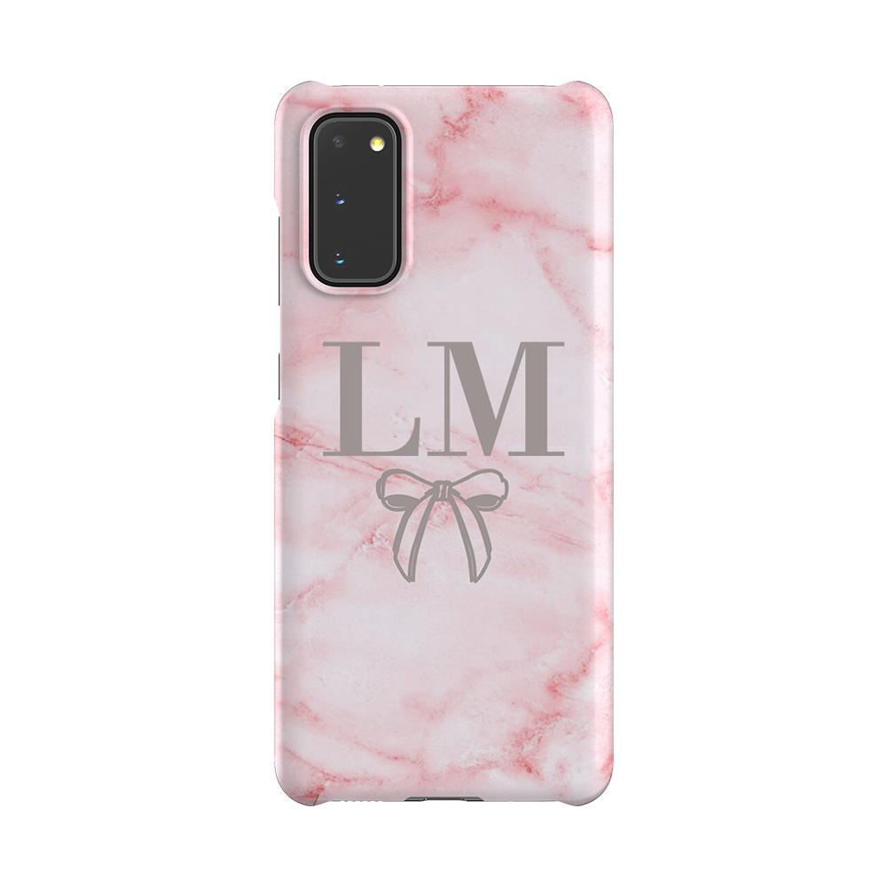 Personalised Cotton Candy Bow Marble Samsung Galaxy S20 Case