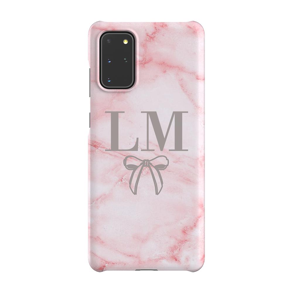 Personalised Cotton Candy Bow Marble Samsung Galaxy S20 Plus Case