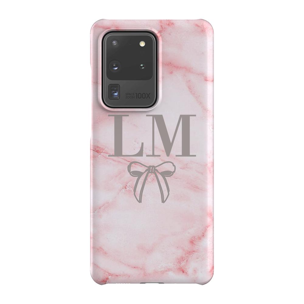 Personalised Cotton Candy Bow Marble Samsung Galaxy S20 Ultra Case