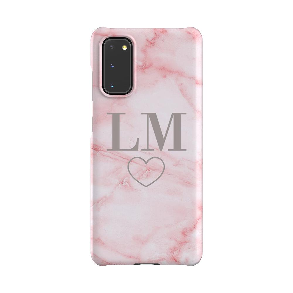 Personalised Cotton Candy Heart Marble Samsung Galaxy S20 Case