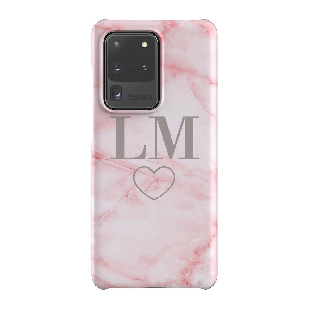 Personalised Cotton Candy Heart Marble Samsung Galaxy S20 Ultra Case