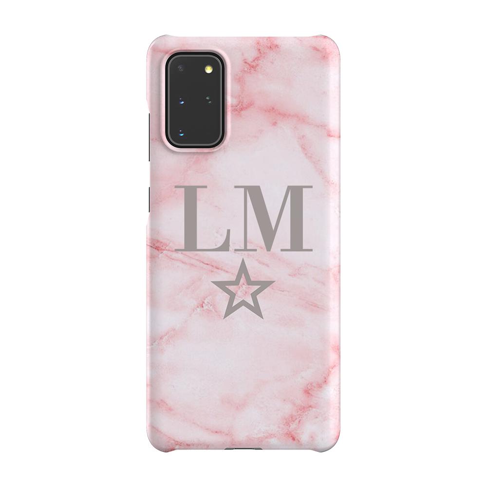 Personalised Cotton Candy Star Marble Initials Samsung Galaxy S20 Plus Case