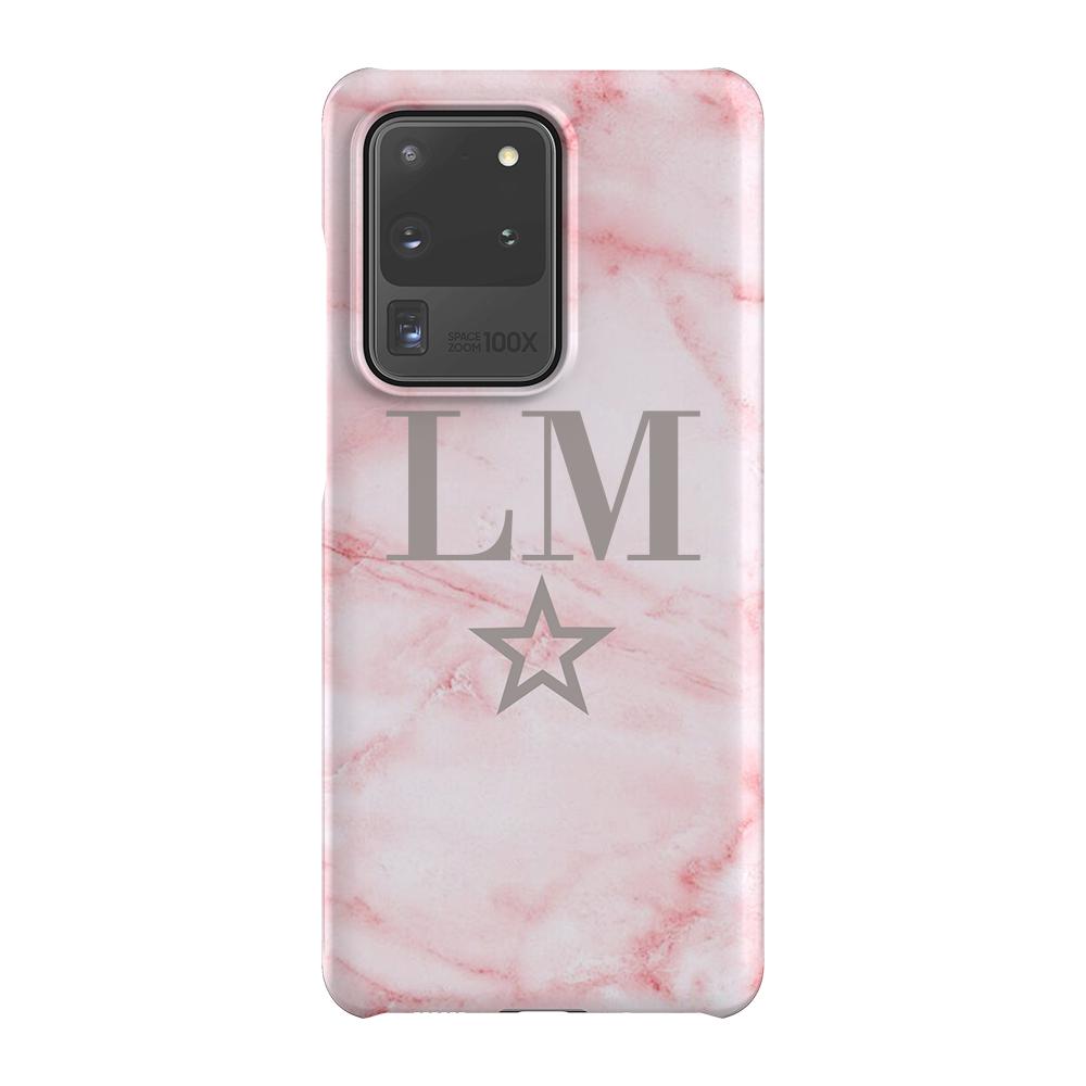 Personalised Cotton Candy Star Marble Initials Samsung Galaxy S20 Ultra Case