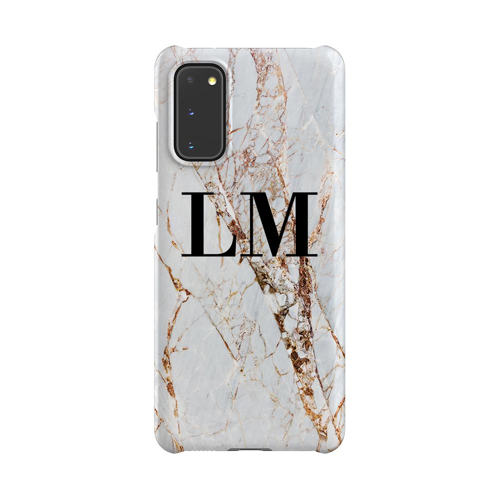 Personalised Cracked Marble Initials Samsung Galaxy S20 FE Case