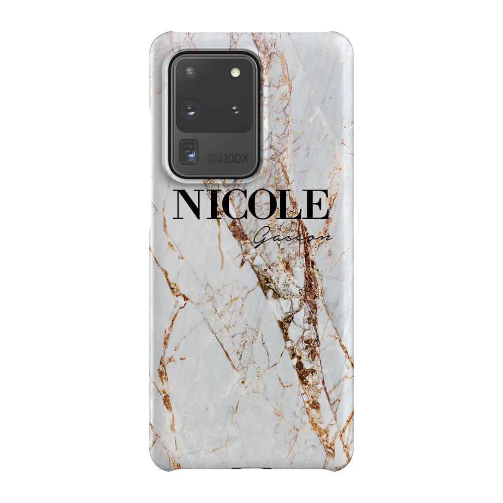 Personalised Cracked Marble Name Samsung Galaxy S21 Ultra Case