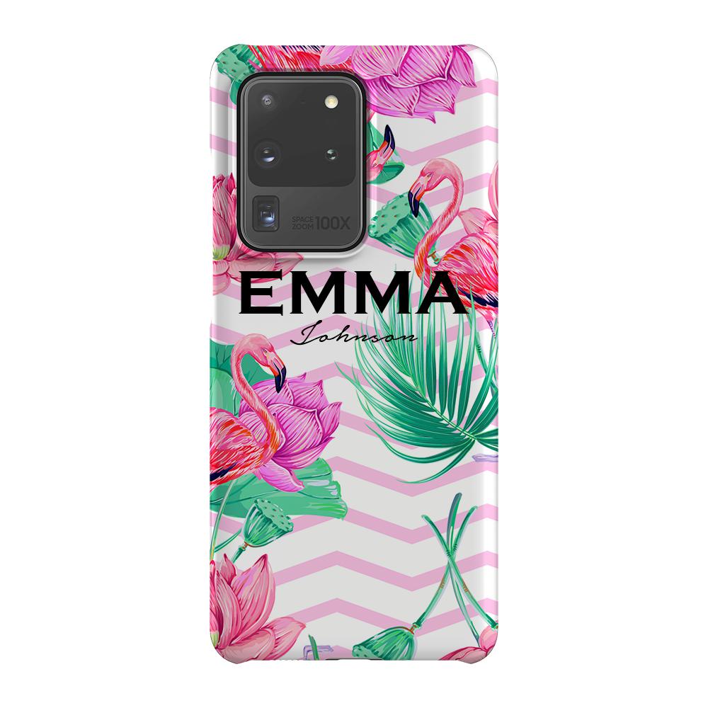 Personalised Flamingo Name Samsung Galaxy S20 Ultra Case