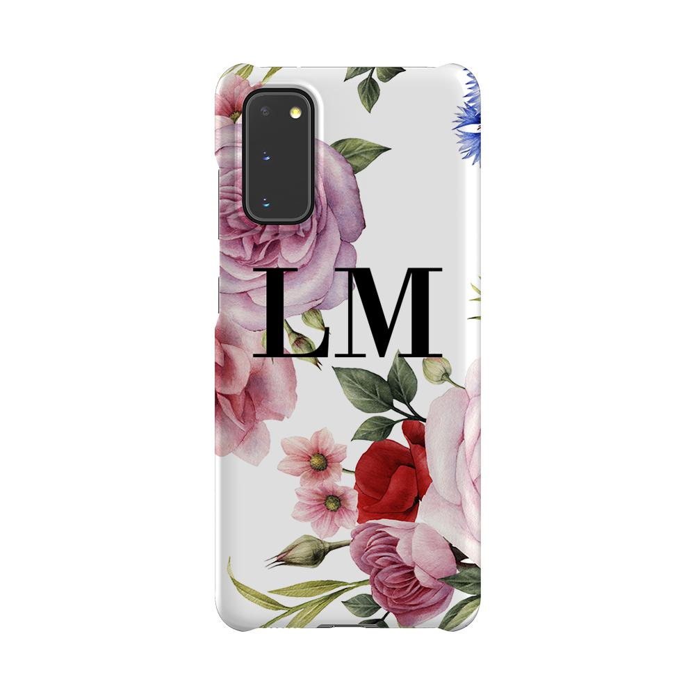 Personalised Floral Blossom Initials Samsung Galaxy S20 Case