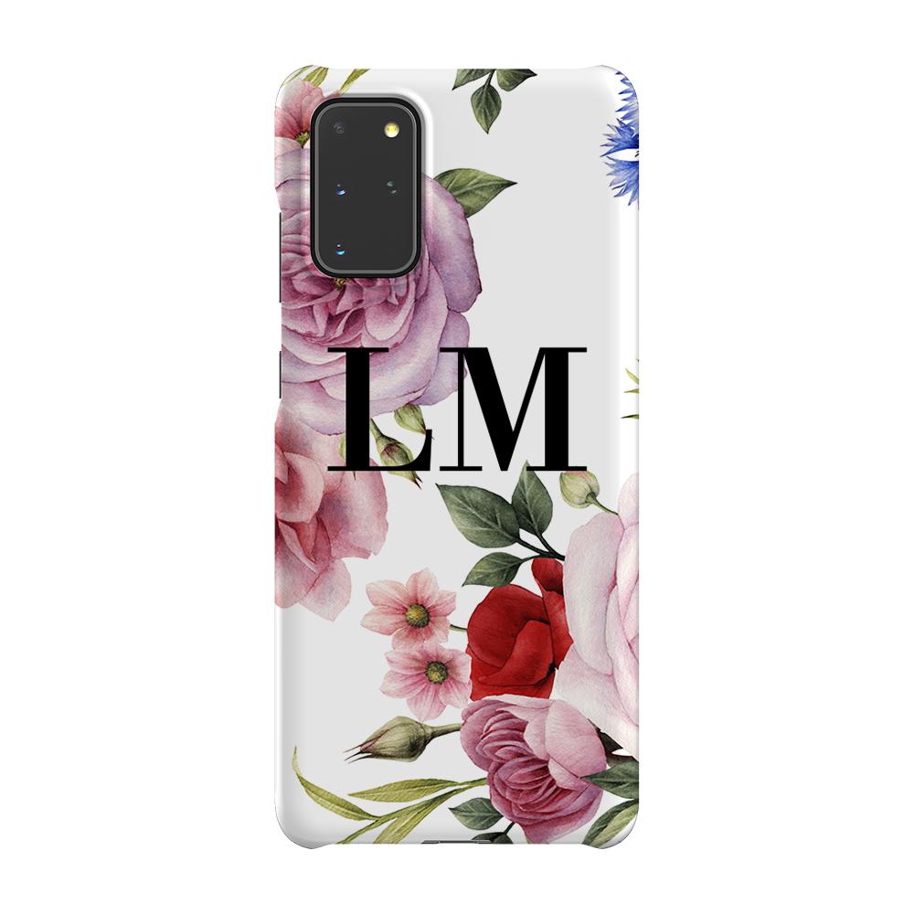Personalised Floral Blossom Initials Samsung Galaxy S20 Plus Case