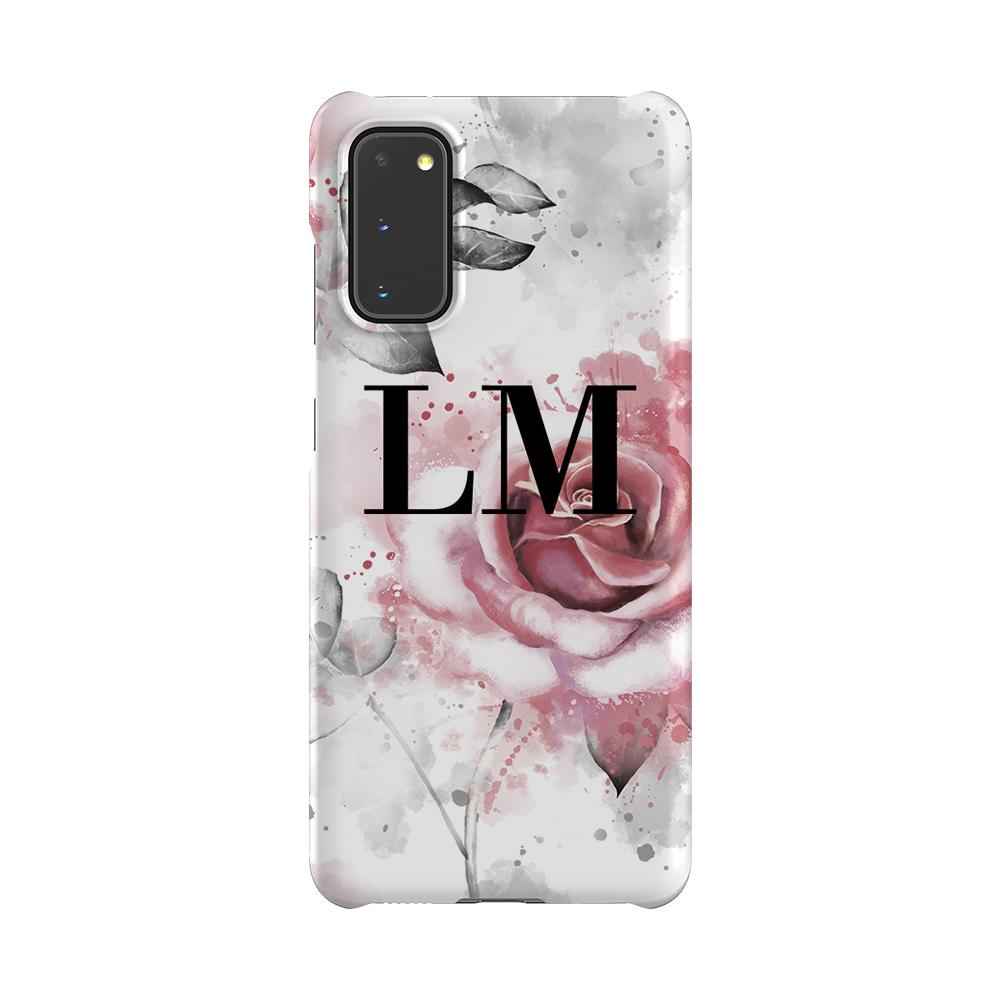 Personalised Floral Rose Initials Samsung Galaxy S20 FE Case