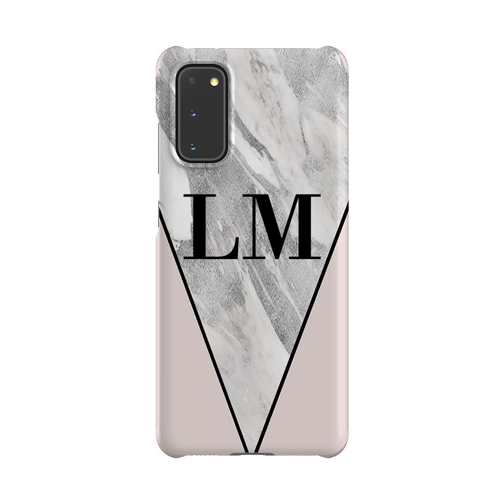 Personalised Pink x Castello Marble Contrast Samsung Galaxy S20 Case