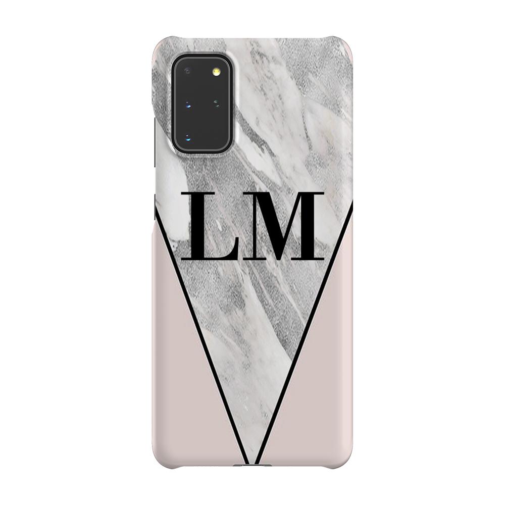 Personalised Pink x Castello Marble Contrast Samsung Galaxy S20 Plus Case