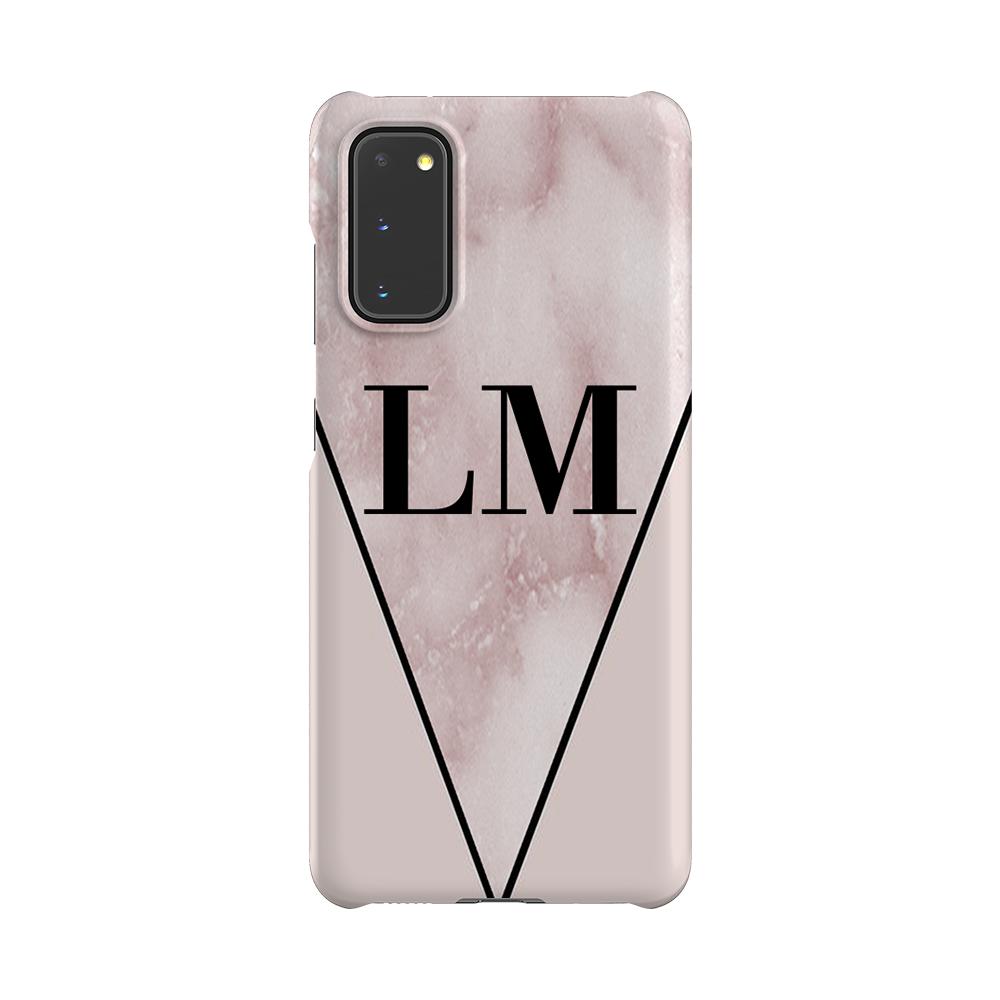 Personalised Pink x Rosa Marble Contrast Samsung Galaxy S20 Case