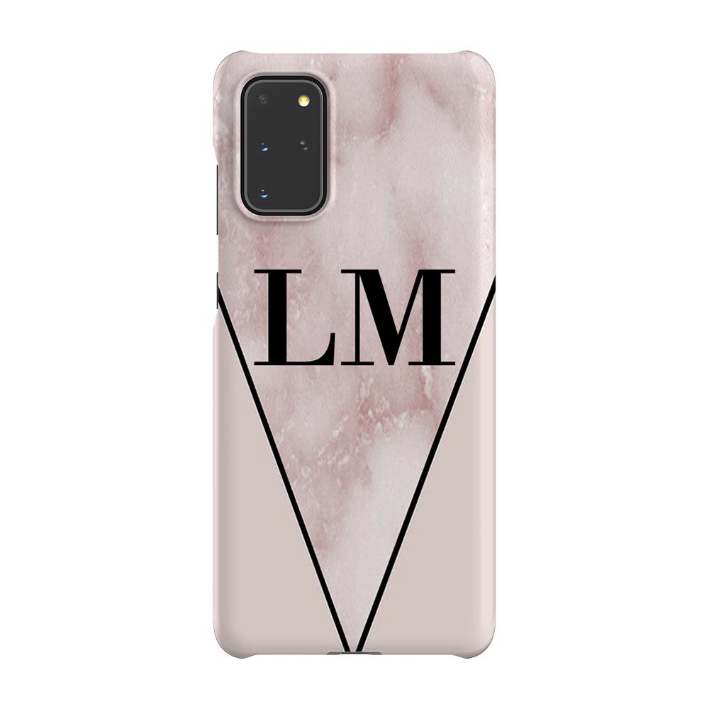 Personalised Pink x Rosa Marble Contrast Samsung Galaxy S20 Plus Case