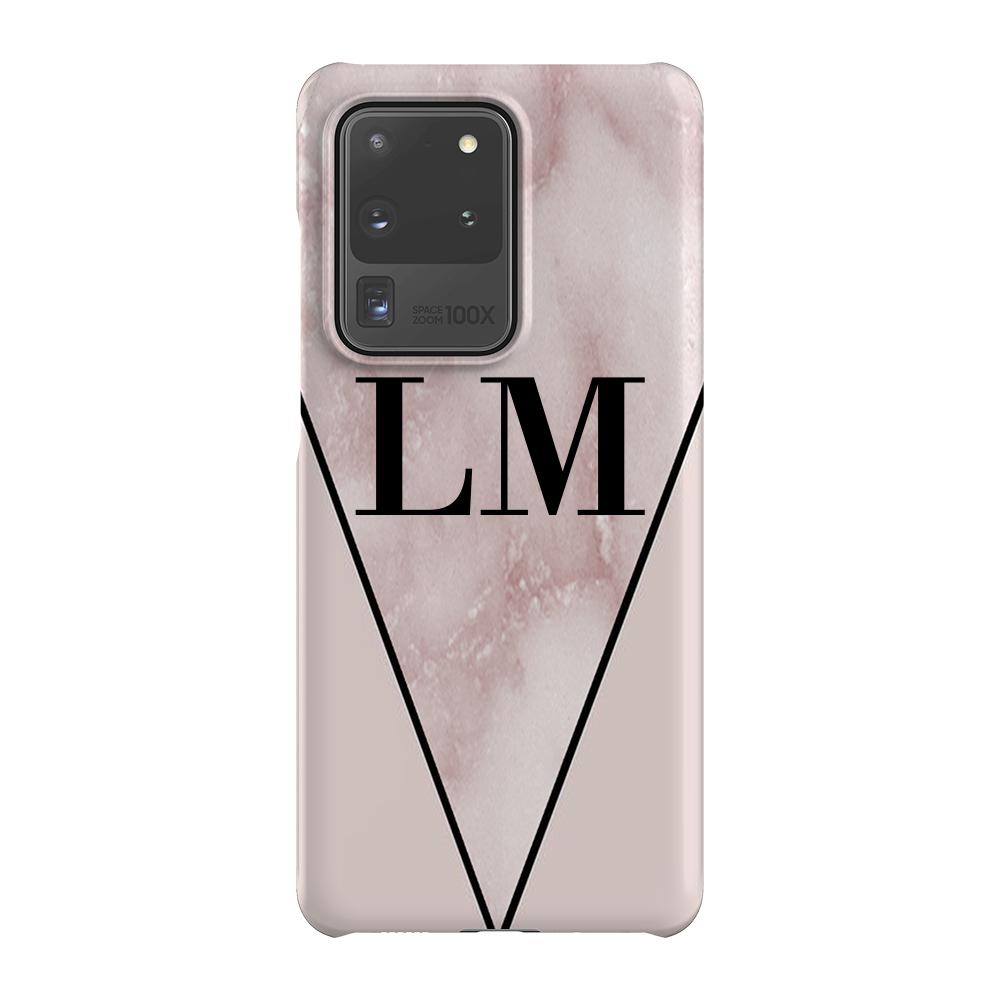 Personalised Pink x Rosa Marble Contrast Samsung Galaxy S20 Ultra Case