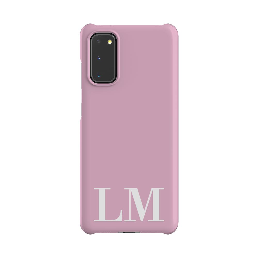 Personalised Pink x White Initials Samsung Galaxy S20 Case