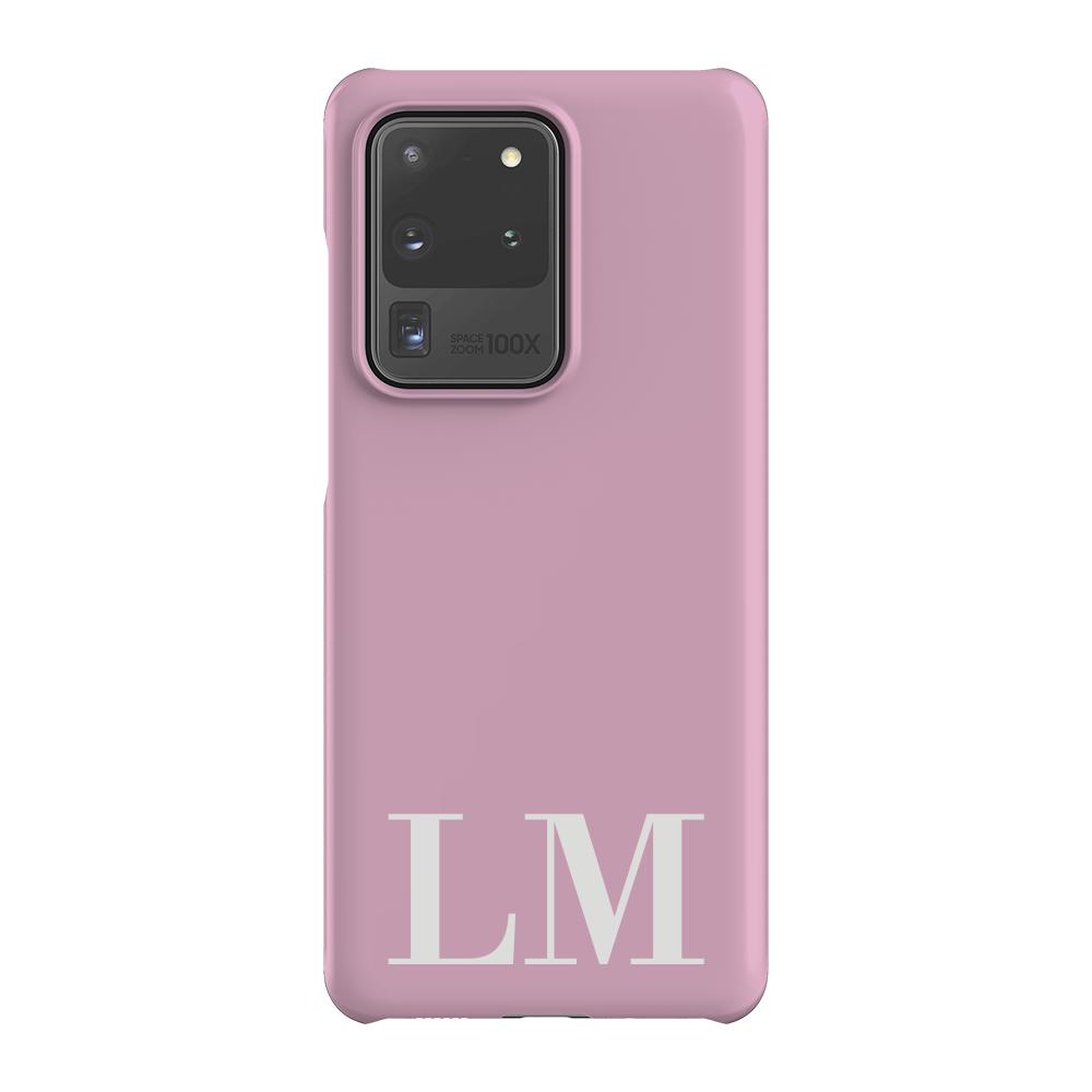 Personalised Pink x White Initials Samsung Galaxy S20 Ultra Case