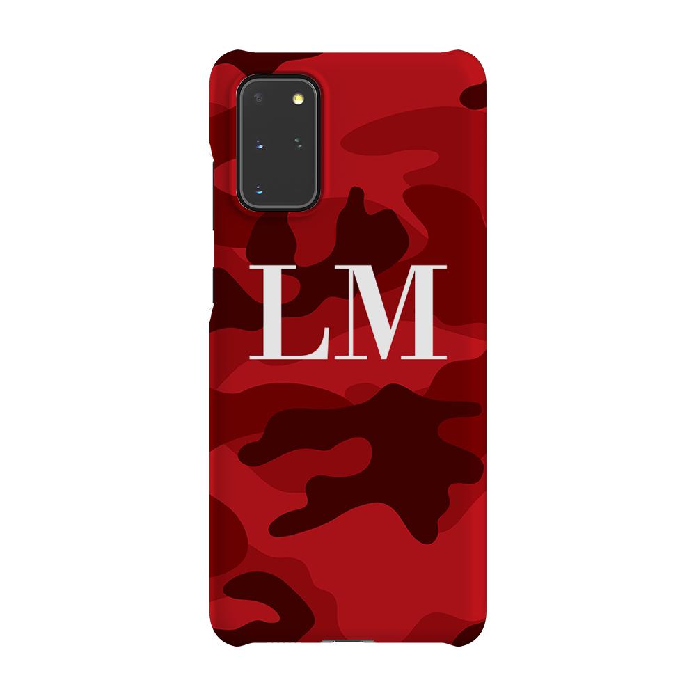 Personalised Red Camouflage Initials Samsung Galaxy S20 Plus Case