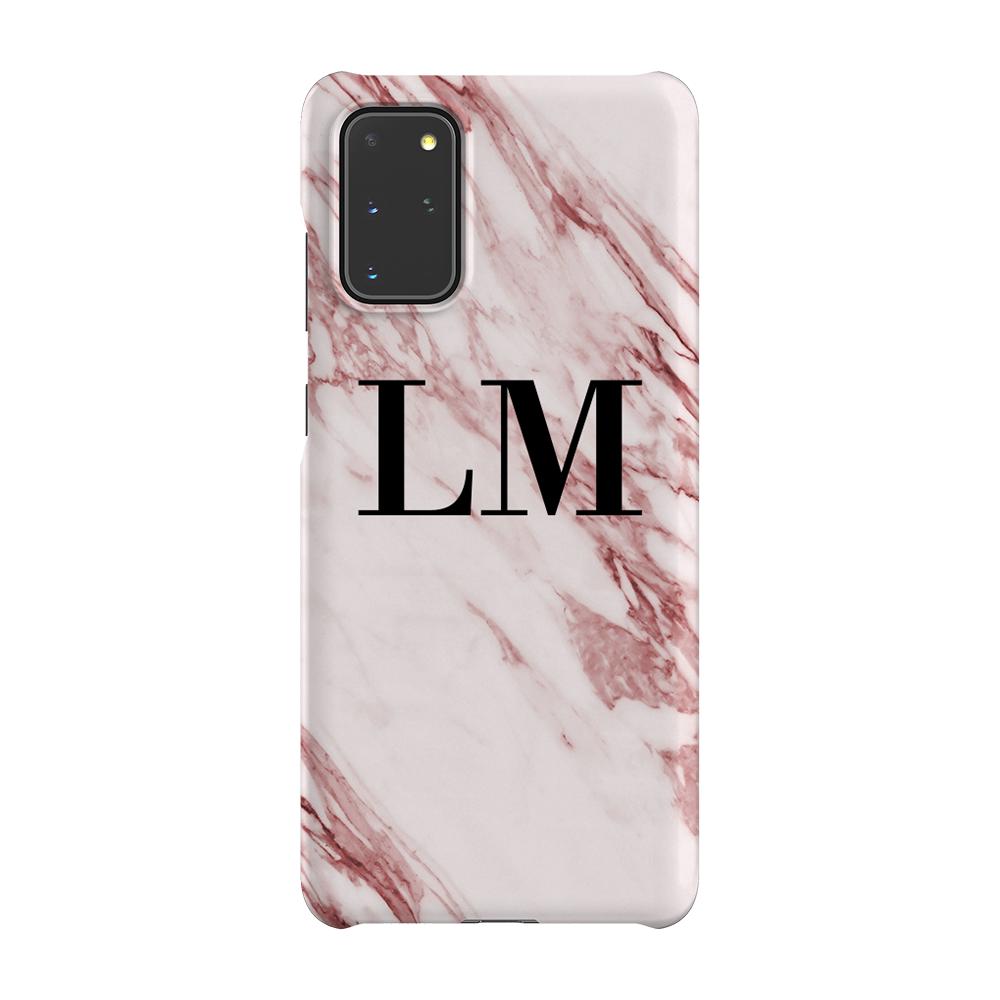 Personalised Rosa Marble Initials Samsung Galaxy S20 Plus Case