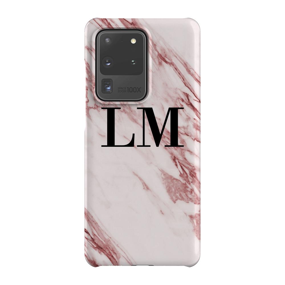 Personalised Rosa Marble Initials Samsung Galaxy S20 Ultra Case