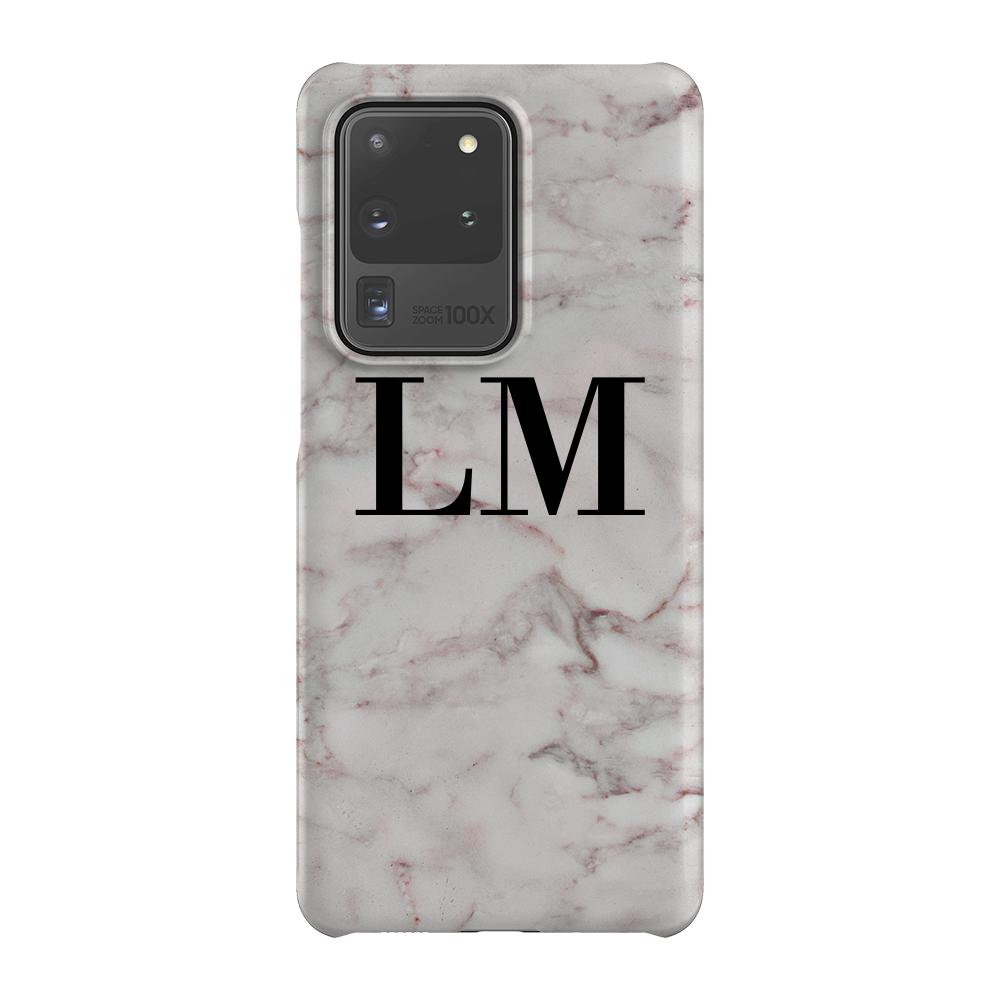 Personalised White Napoli Marble Initials Samsung Galaxy S20 Ultra Case