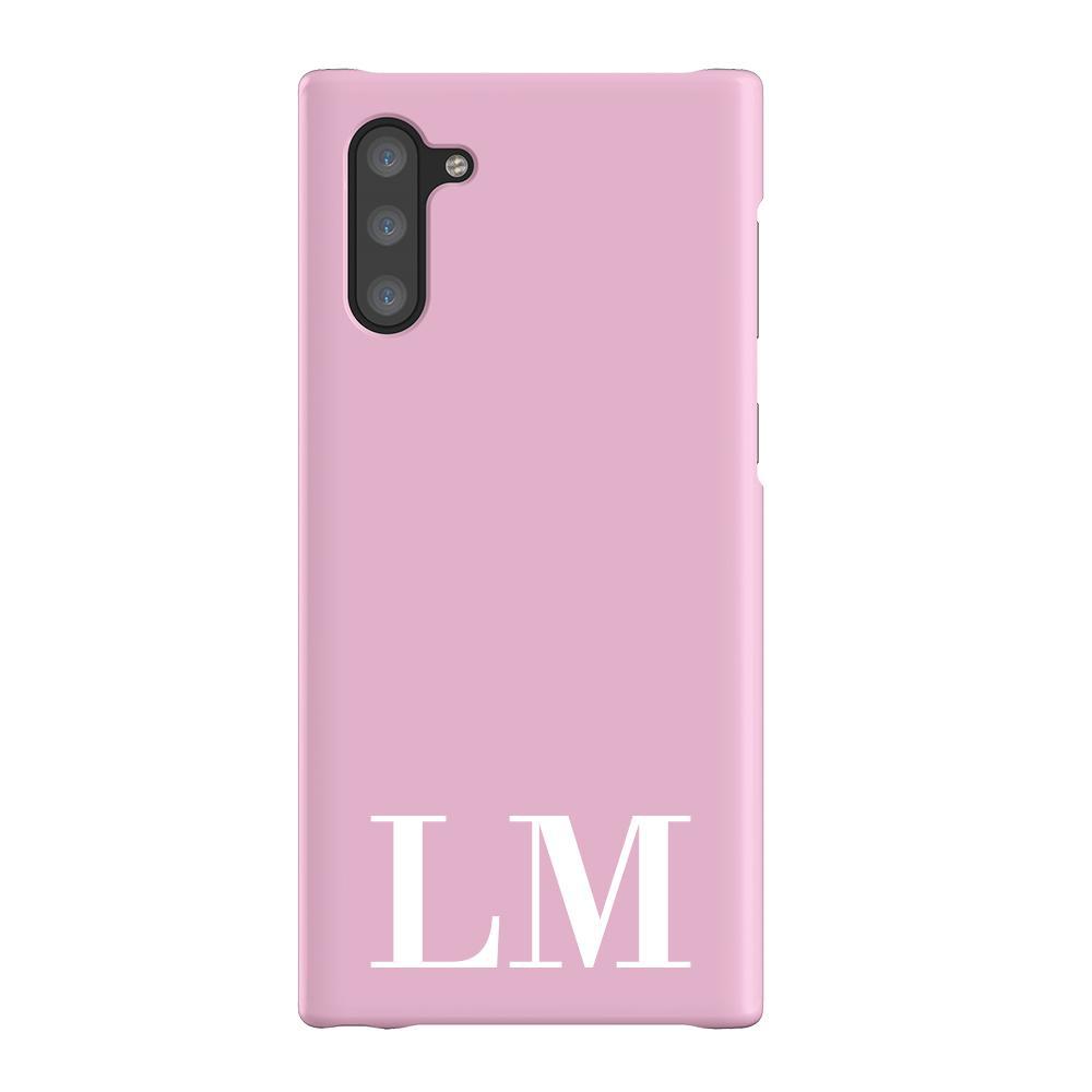 Personalised Pink x White Initials Samsung Galaxy Note 10 Case