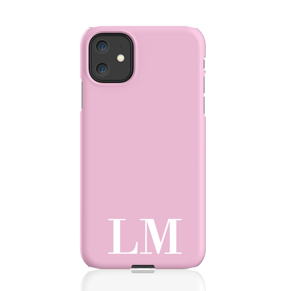 Personalised Pink x White Initials iPhone 11 Case