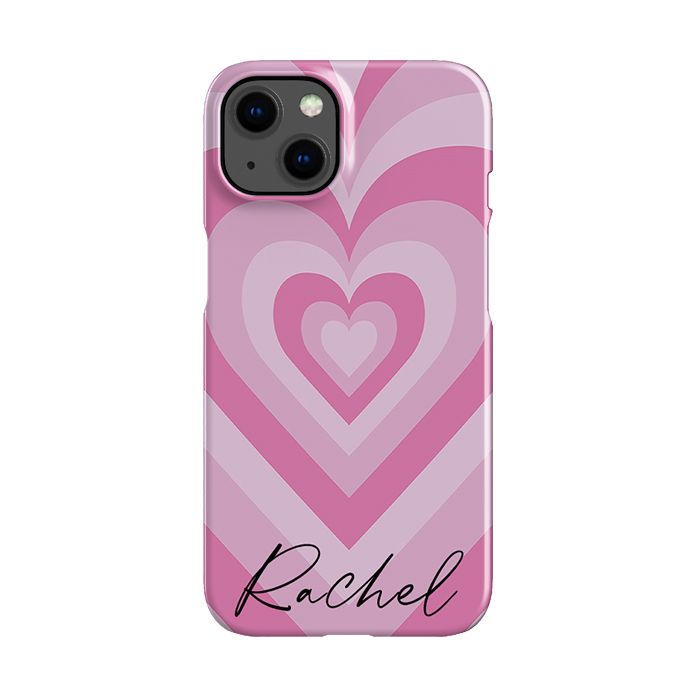 Personalised Pink Heart Latte iPhone 15 Plus Case