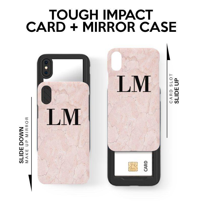 Personalised Pink Marble Initials iPhone 12 Mini Case