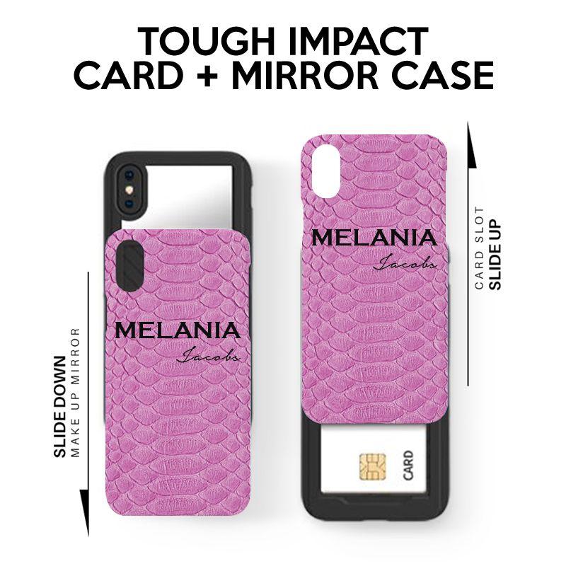 Personalised Pink Snake Skin Name iPhone 12 Case