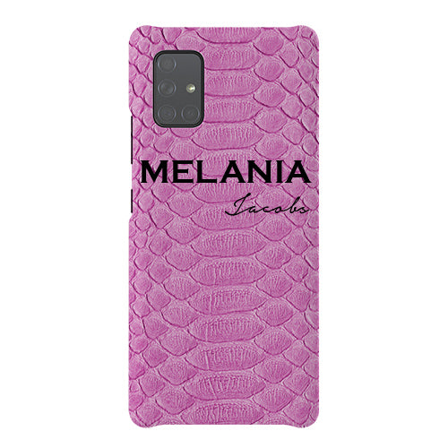 Personalised Pink Snake Skin Name Samsung Galaxy A51 Case