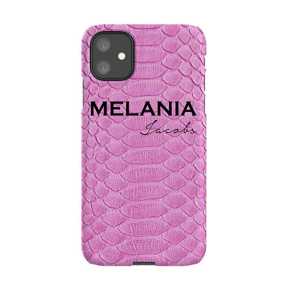 Personalised Pink Snake Skin Name iPhone 11 Case